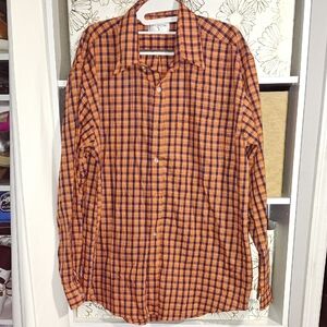 Valentino Chemises Vintage Checkered Cotton Button Front Shirt